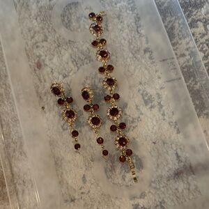 Elegant Gold and Red Gemstone Jewelry Set